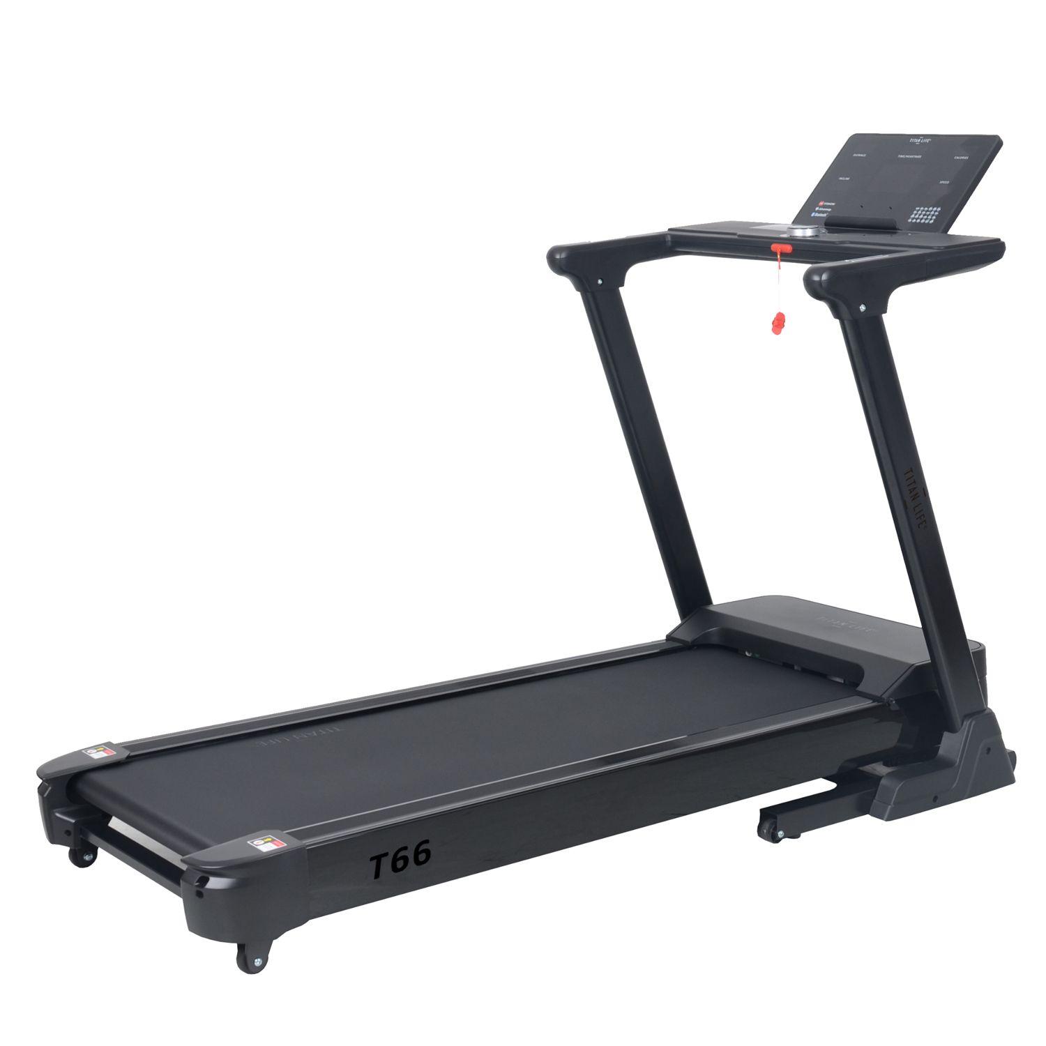 Titan Life Treadmill T66 løbebånd med sort ramme og bredt løbefelt
