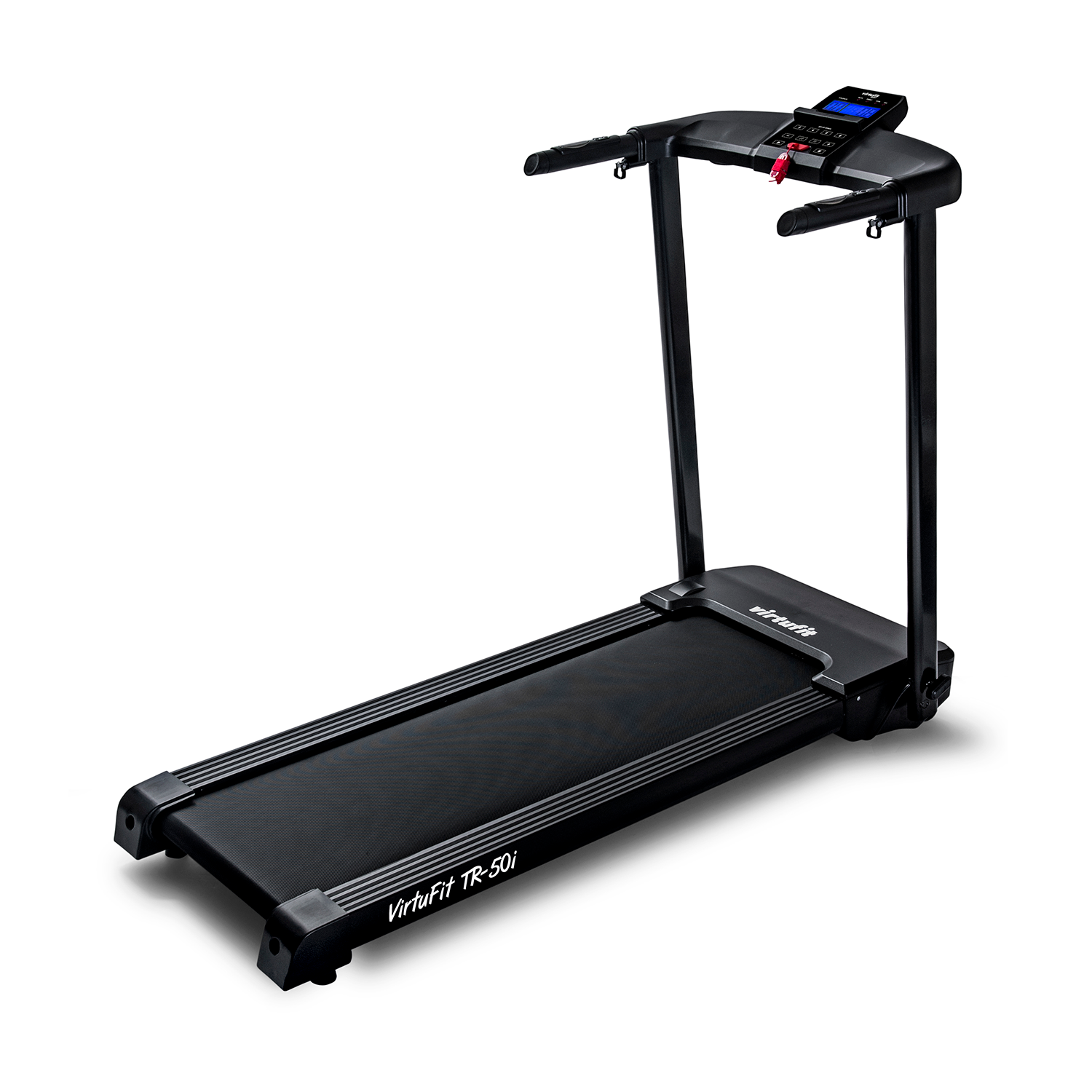VirtuFit TR-50i løbebånd foldet sammen til opbevaring under sengen