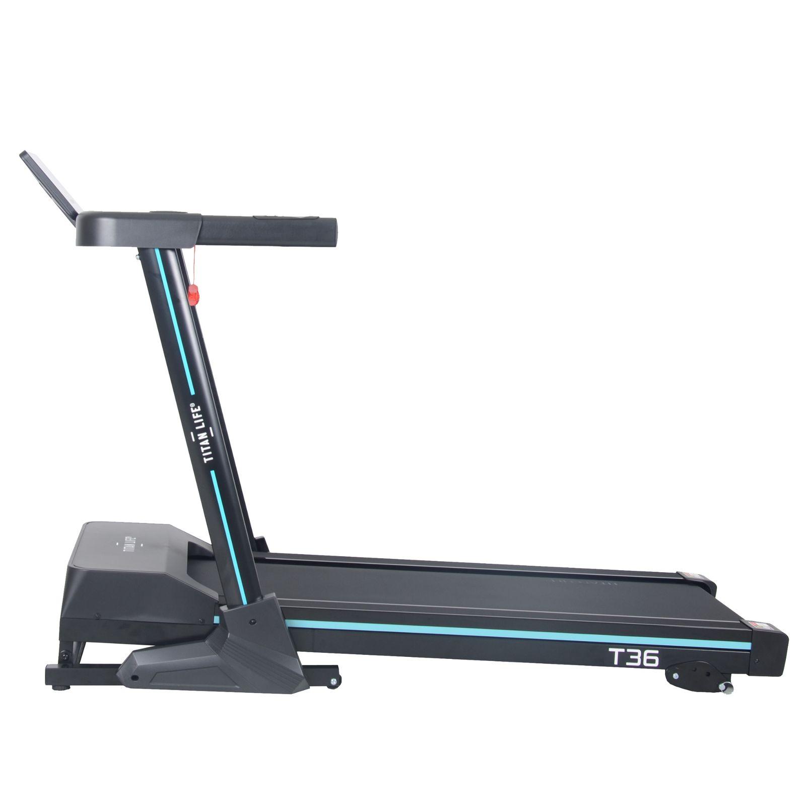 Titan Life Treadmill T36 løbebånd med LED-display og sort løbeflade