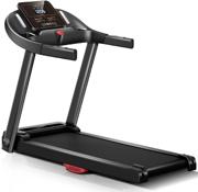 Foldbart løbebånd til hjemmetræning fra Billig-fitness.dk med sort ramme og LCD-skærm